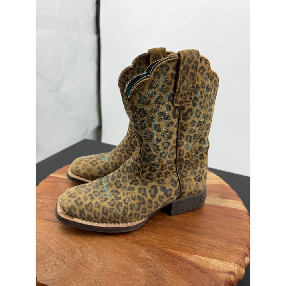 Ariat Kid's Primetime Faded Leopard Print Western Boot 10044422 girls 12